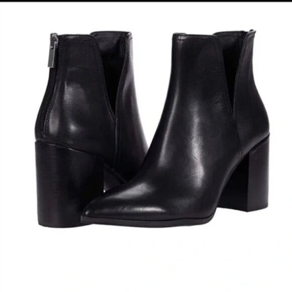 Steve Madden Darci black leather pointed toe ankle boots 10 - Picture 4 of 7